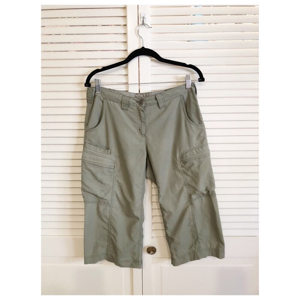 Ex Officio Sage Green Cargo Capri Hiking Pants